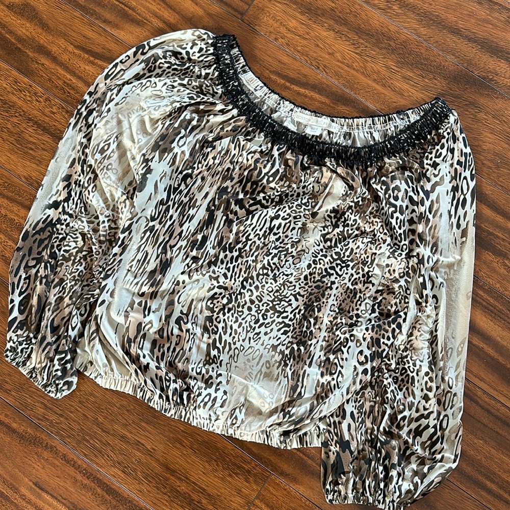 Boston Proper leopard print shirt
